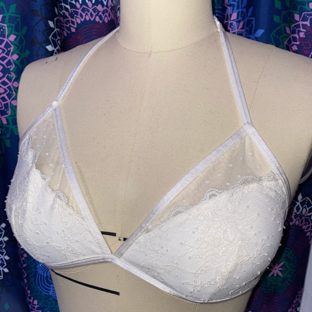 white halter bralette